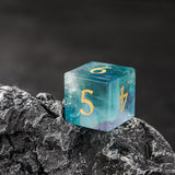 Fluorite Nature Gemstone D&D Dice 7pcs Full Set