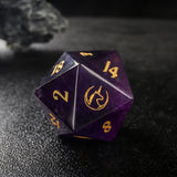 Unicorn Moon Nature Purple Fluorite  Gemstone D&D Dice Set  7pcs  Game Dice