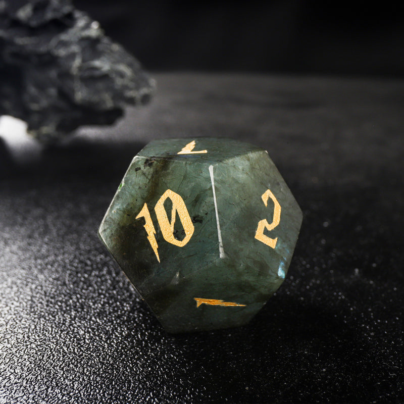 Labradorite Wolf Moon Gemstone D&D Dice 7pcs Full Set